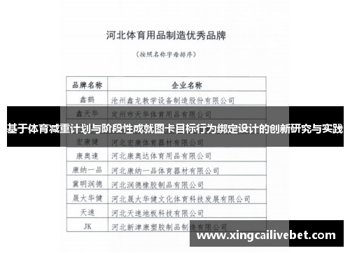 基于体育减重计划与阶段性成就图卡目标行为绑定设计的创新研究与实践